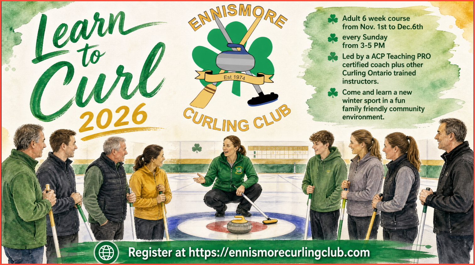 Learn to Curl &mdash; Fall Session, Sundays, Nov. 1 &ndash; Dec. 6, 2026